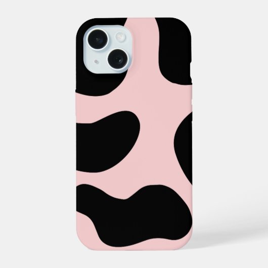 Zachte zwarte en roze telefoonhoes iPhone 15 case (Achterkant)
