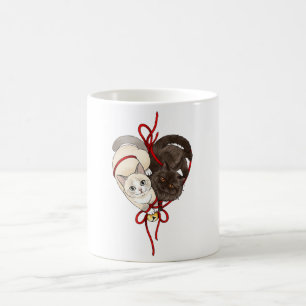 Zachte Zwarte en Witte Kittens Kunst Koffiemok