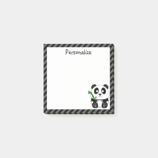 Zachte Zwarte En Witte Panda Post-it® Notes (Voorkant)