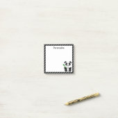 Zachte Zwarte En Witte Panda Post-it® Notes (Op bureau)