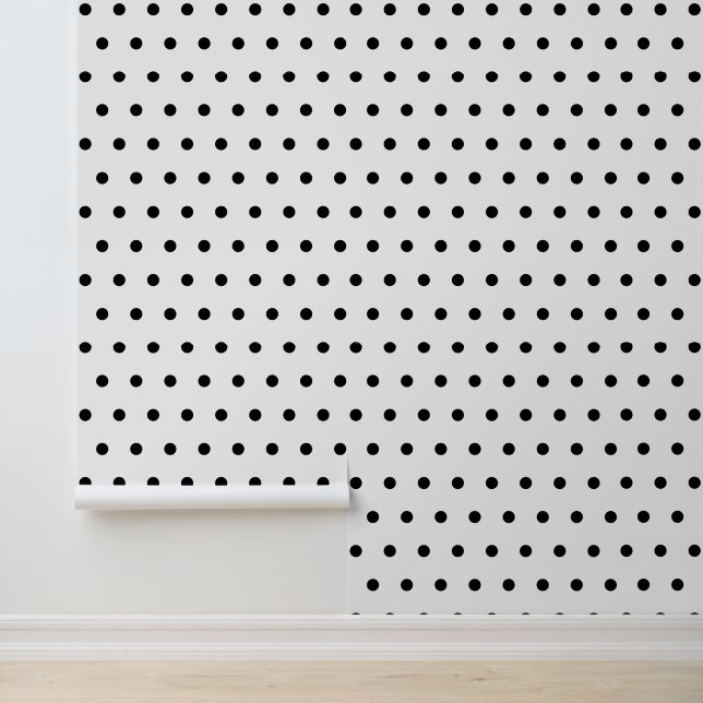 Zachte Zwarte en Witte Stippen Peel en Stick Behang (Applicatie)