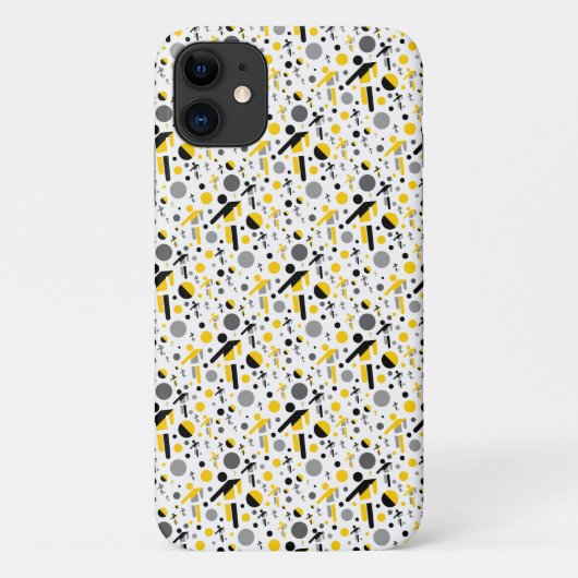 Zachte zwarte gele voetbal silhouet patroon Case-Mate iPhone case (Achterkant)