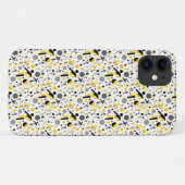 Zachte zwarte gele voetbal silhouet patroon Case-Mate iPhone case (Achterkant (horizontaal))