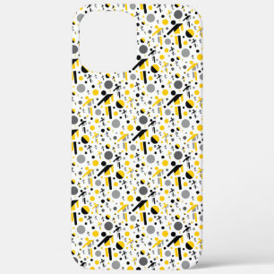 Zachte zwarte gele voetbal silhouet patroon Case-Mate iPhone case