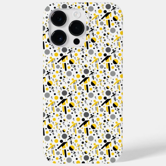 Zachte zwarte gele voetbal silhouet patroon Case-Mate iPhone case (Achterkant)