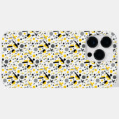 Zachte zwarte gele voetbal silhouet patroon Case-Mate iPhone case (Achterkant (horizontaal))