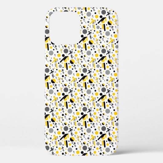 Zachte zwarte gele voetbal silhouet patroon Case-Mate iPhone case (Achterkant)