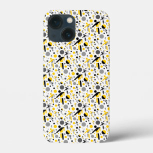 Zachte zwarte gele voetbal silhouet patroon Case-Mate iPhone case