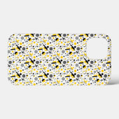 Zachte zwarte gele voetbal silhouet patroon Case-Mate iPhone case (Achterkant (horizontaal))