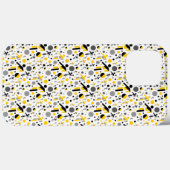 Zachte zwarte gele voetbal silhouet patroon Case-Mate iPhone case (Achterkant (horizontaal))