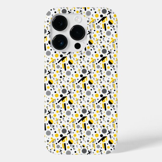 Zachte zwarte gele voetbal silhouet patroon Case-Mate iPhone case (Achterkant)