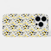 Zachte zwarte gele voetbal silhouet patroon Case-Mate iPhone case (Achterkant (horizontaal))