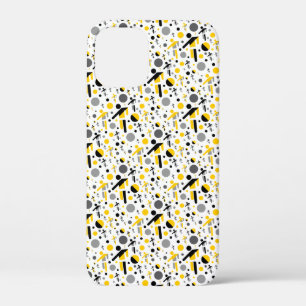 Zachte zwarte gele voetbal silhouet patroon Case-Mate iPhone case