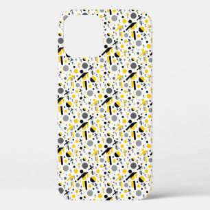 Zachte zwarte gele voetbal silhouet patroon Case-Mate iPhone case