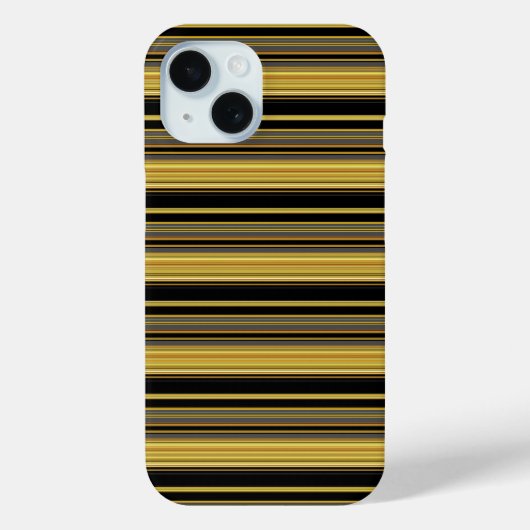 Zachte zwarte gouden strepen Case-Mate iPhone case (Achterkant)