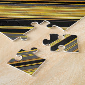 Zachte zwarte gouden strepen legpuzzel (Zijkant)