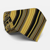 Zachte zwarte gouden strepen stropdas (Opgerold)