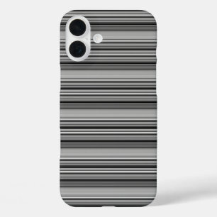 Zachte zwarte grijze strepen  iPhone 16 plus hoesje