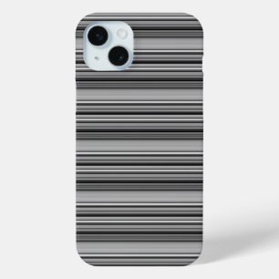 Zachte zwarte grijze strepen  iPhone 15 mini hoesje