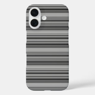 Zachte zwarte grijze strepen  iPhone 16 hoesje