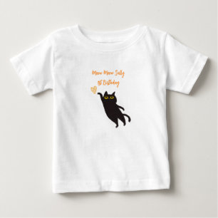 Zachte Zwarte Kat Baby T-Shirt