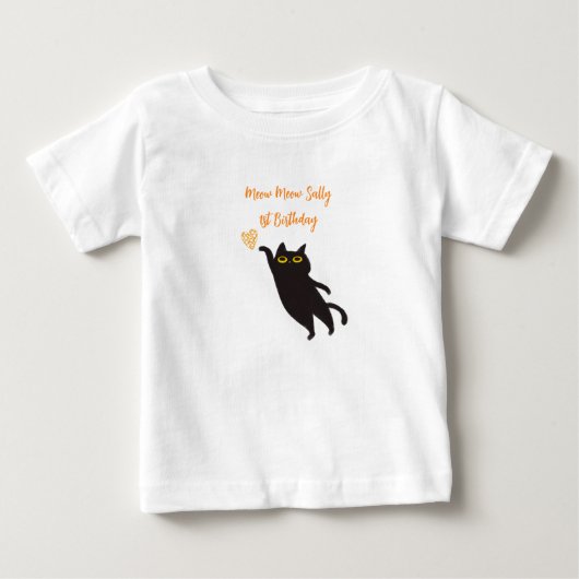 Zachte Zwarte Kat Baby T-Shirt (Voorkant)