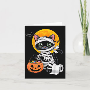Zachte Zwarte Kat Mummie Halloween Kostuum Voor Ma Kaart