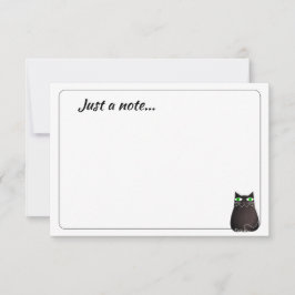 Zachte Zwarte Kat Op Maat Gemaakte Notitie Notitiekaartje