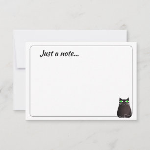 Zachte Zwarte Kat Op Maat Gemaakte Notitie Notitiekaartje