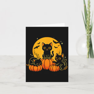 Zachte Zwarte Katten Pompoen Halloween Kostuum Her Kaart