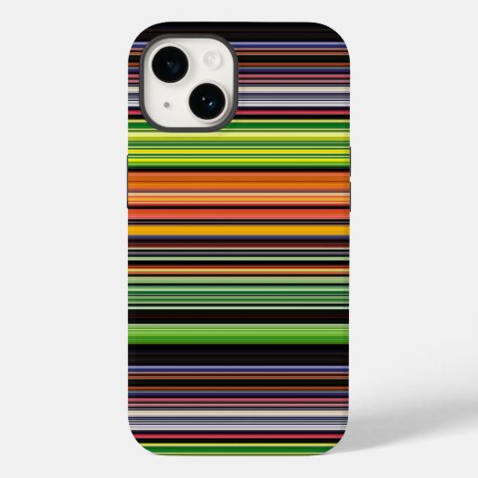 Zachte zwarte kleurrijke strepen Case-Mate iPhone case (Achterkant)