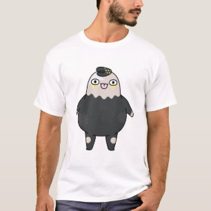 Zachte Zwarte Mascotte Karakter T-Shirt. T-shirt