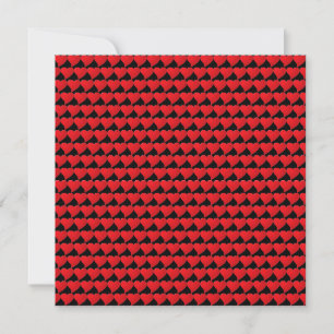 Zachte zwarte rode harten patroon minimalistisch m kaart