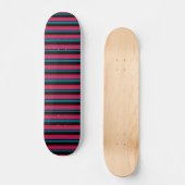 Zachte zwarte roze strepen persoonlijk skateboard (Voorkant)