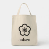 Zachte Zwarte Sakura Bloesem Tote Bag (Achterkant)