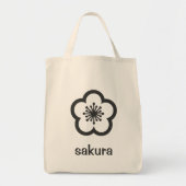 Zachte Zwarte Sakura Bloesem Tote Bag (Voorkant)