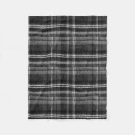 Zachte Zwarte Tartan Vloerbedekking Dekbed Fleece Deken