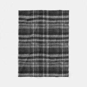 Zachte Zwarte Tartan Vloerbedekking Dekbed Fleece Deken