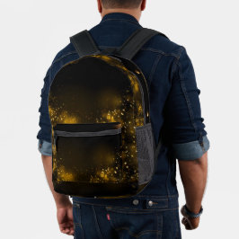 Zachte Zwarte  Waterverf Goud Spetterende Elegante Bedrukte Rugzak