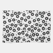 Zachte zwarte witte bloemen Handdoek (Horizontaal)