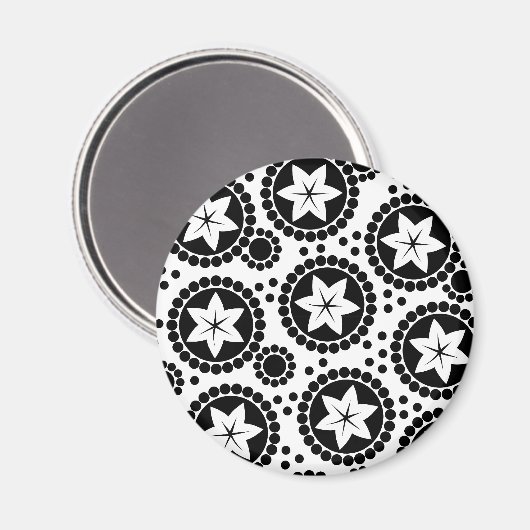 Zachte zwarte witte bloemen iPhone-magneet Magneet (Voorkant / Achterkant)