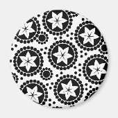 Zachte zwarte witte bloemen iPhone-magneet Magneet (Voorkant)