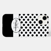 Zachte zwarte witte polka stippen retro patroon Mo Case-Mate iPhone Case (Achterkant (horizontaal))