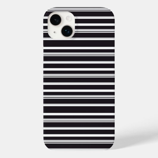 Zachte zwarte witte strepen Case-Mate iPhone case (Achterkant)