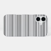 Zachte zwarte witte strepen iPhone 16 hoesje (Achterkant horizontaal)