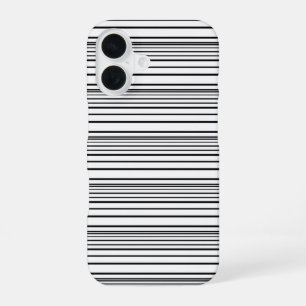 Zachte zwarte witte strepen iPhone 16 hoesje