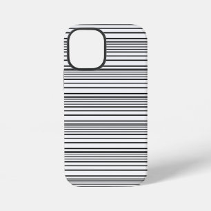 Zachte zwarte witte strepen iPhone 12 mini hoesje