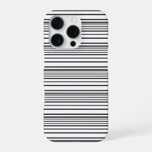 Zachte zwarte witte strepen iPhone 16 pro hoesje