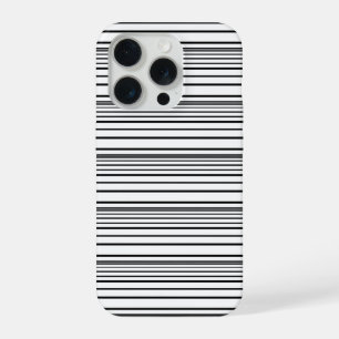 Zachte zwarte witte strepen iPhone 15 pro case