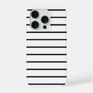 Zachte zwarte witte strepen iPhone 15 pro case